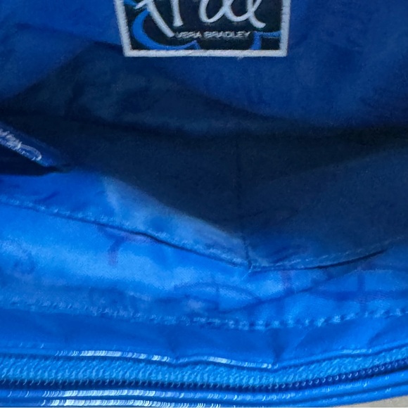 Vera Bradley Blue Frill Vintage White Shoulder Bag with Geometric Pattern EUC - Picture 4 of 15